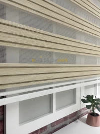 Açık Kahverengi Çizgili Zebra Perde 
