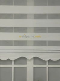Beyaz Mikro Pilise Zebra Perde