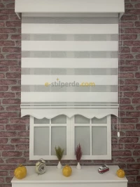 Beyaz Yaldızlı Zebra Perde
