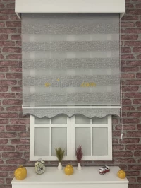 Gri Yaldızlı Zebra Perde