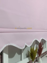 Pembe Mat Lüks Stor Perde