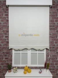 Ekru Simli Mat Lüks Stor Perde