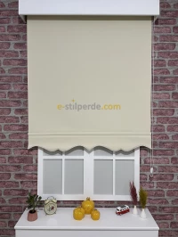 Krem Mat Lüks Stor Perde