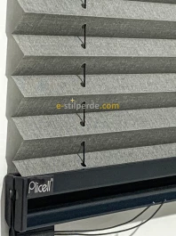 ''PLİCELL''  Açık Gri Keten Pilise Perde (Dutch-15)