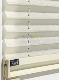 ''PLİCELL'' Cam Kırığı-Kırık Beyaz Pilise Perde (Leafy-01)