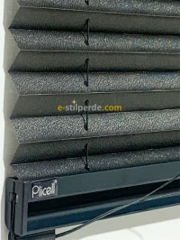 ''PLİCELL''  Çiftli Antrasit-Gri Tül Pilise Perde 