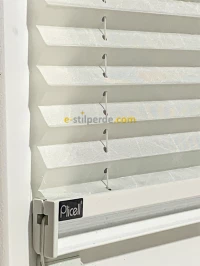 ''PLİCELL''  Çiftli Cam Kırığı Kırık Beyaz-Beyaz Tül Pilise Perde 