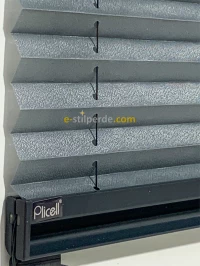 ''PLİCELL''  Çiftli Gri-Gri Tül Pilise Perde 