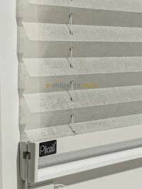 ''PLİCELL''  Çiftli Simli Krem-Beyaz Keten Tül Pilise Perde 