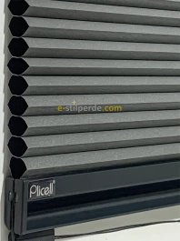 ''PLİCELL''  Gri-Folyolu Honey Comb Karartma (Blackout) Pilise Perde (Blackout-03)