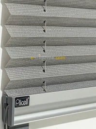 ''PLİCELL''  Sim Çizgili Gri Pilise Perde (Bright-02)