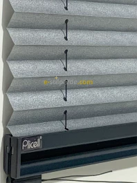 ''PLİCELL''  Simli-Gri Pilise Perde (Moon-05)