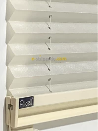 ''PLİCELL'' Simli-Krem Pilise Perde (Moon-02)