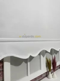 Simli Beyaz Blackout Mat Lüks Stor Perde