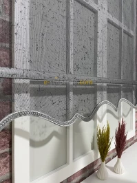 Tek Tül - Antrasit Jakarlı Tül Stor Perde