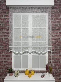 Tek Tül - Beyaz Cam Kırığı Tül Stor Perde